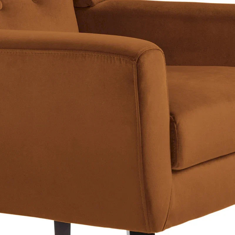 Lot de 2 fauteuils d'appoint en velours pour salon