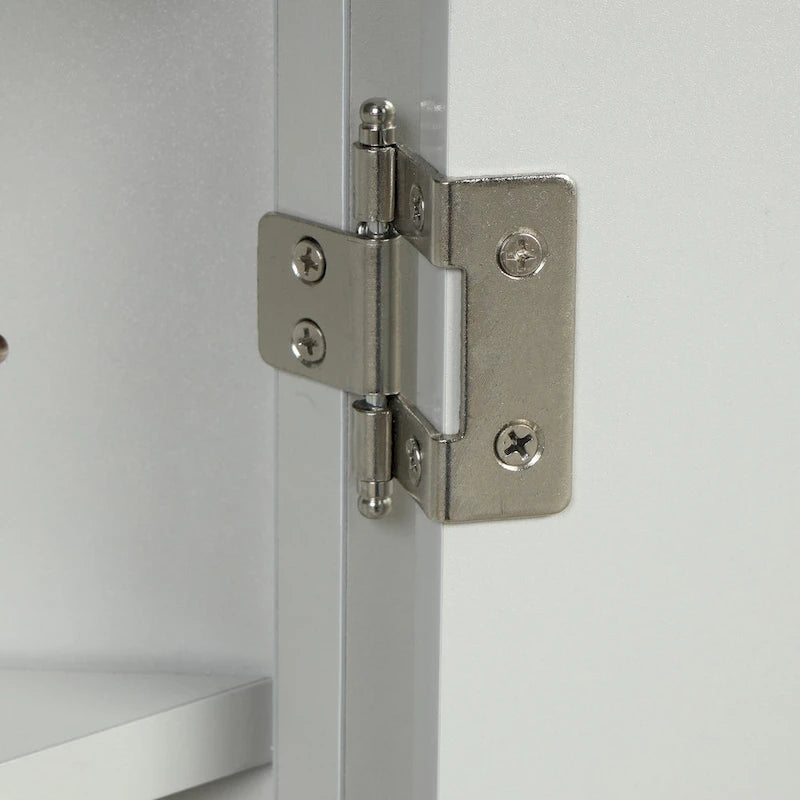 Meuble de Rangement d'Angle Deux Portes Trois Étagères Réglables Base Cintrée MDF Finition Grain de Bois Résistante à l'Humidité