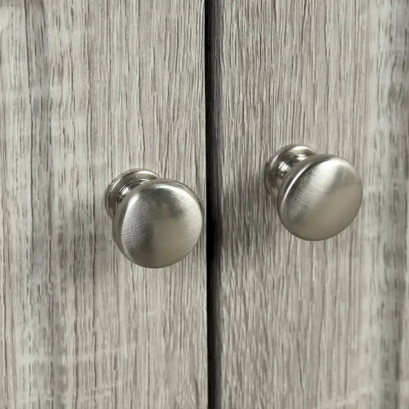 Meuble de Rangement d'Angle Deux Portes Trois Étagères Réglables Base Cintrée MDF Finition Grain de Bois Résistante à l'Humidité