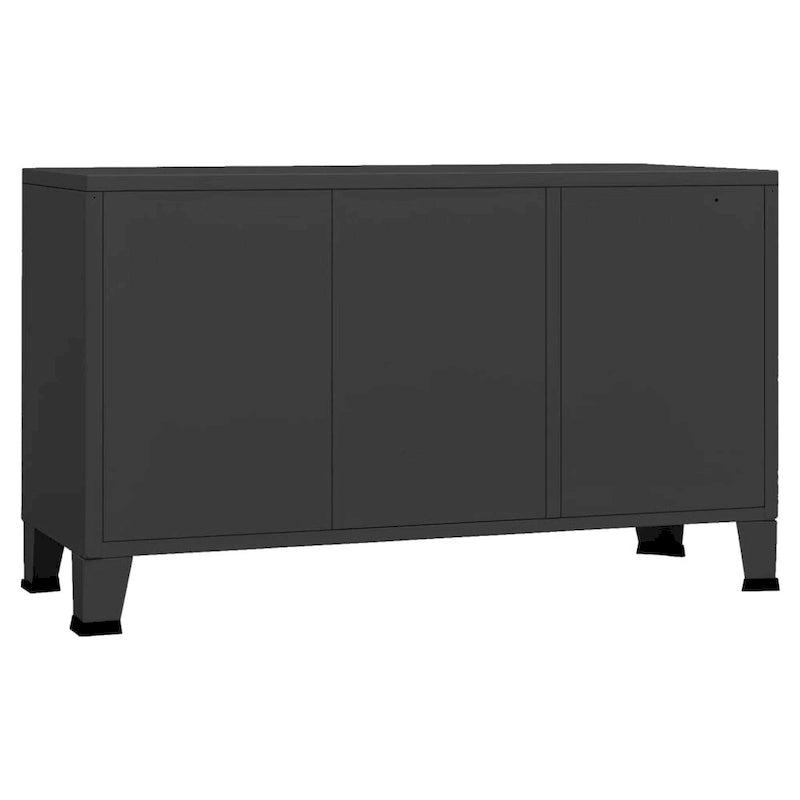 Buffet Bahut Industriel en Métal avec Portes Vitrées Trois Portes