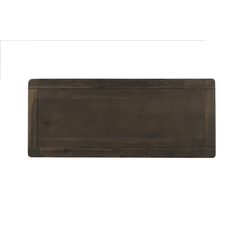 Meuble de rangement rustique, deux tiroirs supérieurs, quatre paniers en osier, cadre en bois d'acacia vieilli, panneaux en MDF, pieds en caoutchouc