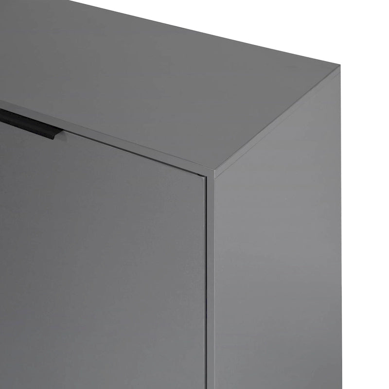 Buffet de salle à manger Deux portes Trois tiroirs Aspect bois Aggloméré Pieds coniques noirs