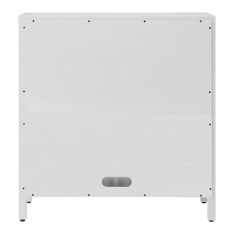 Meuble d'appoint de 80 cm Deux portes vitrées style Crittall Étagères réglables Passe-câbles MDF Acier Finition aspect bois