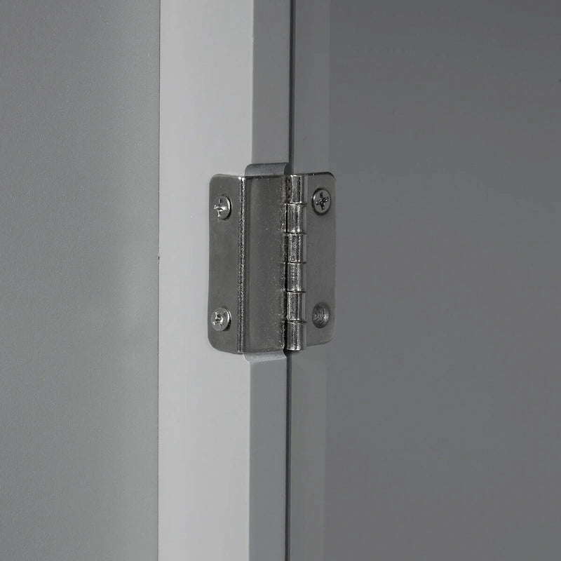 Meuble de salle de bain haut sur pied quatre portes un tiroir MDF Design à panneaux surélevés Poignées noires